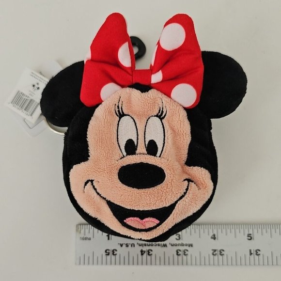 NWT Disney Minnie Mouse Ears Bean Bag Coin Purse Clip Key Chain - Picture 2 of 9